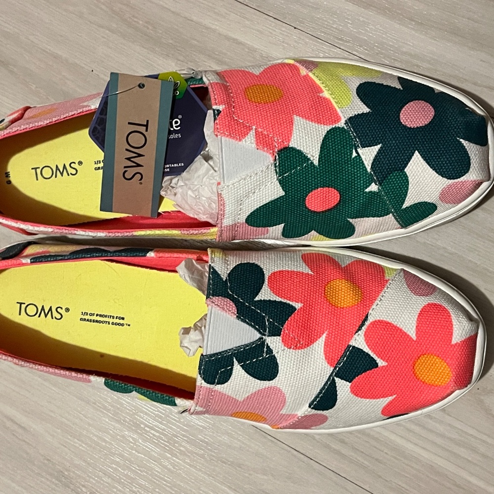Toms Womens Alpargata Cupsole Egret Retro Floral Print - Picture 7 of 9